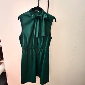 Solid Tie Neck Dress